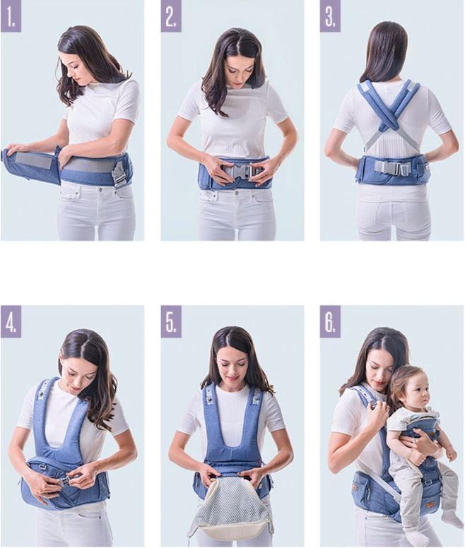 Ergonomic Hipseat Baby Carrier (6 IN 1)